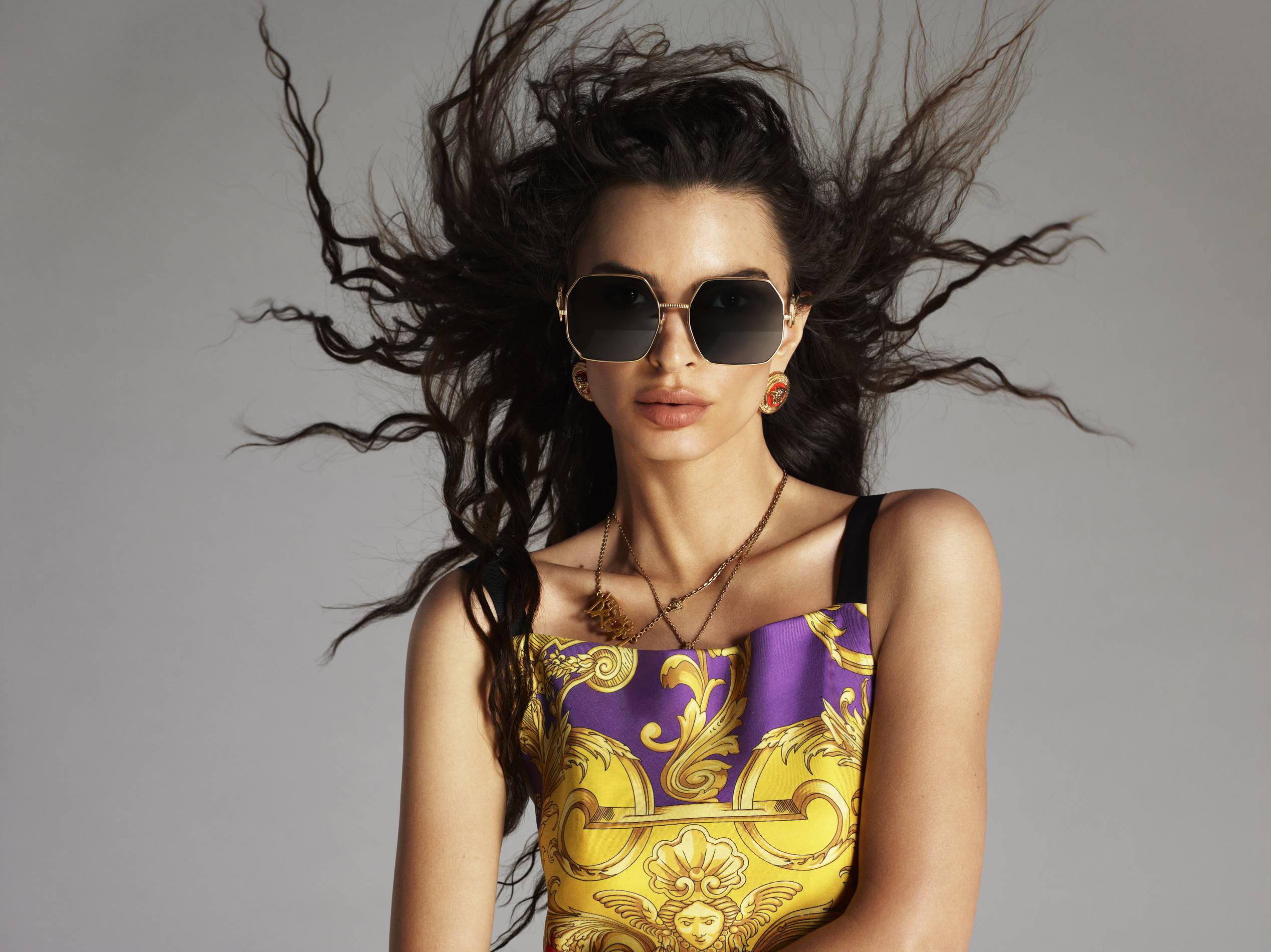 Emily Ratajkowski in Versace 2022 eyewear campaign