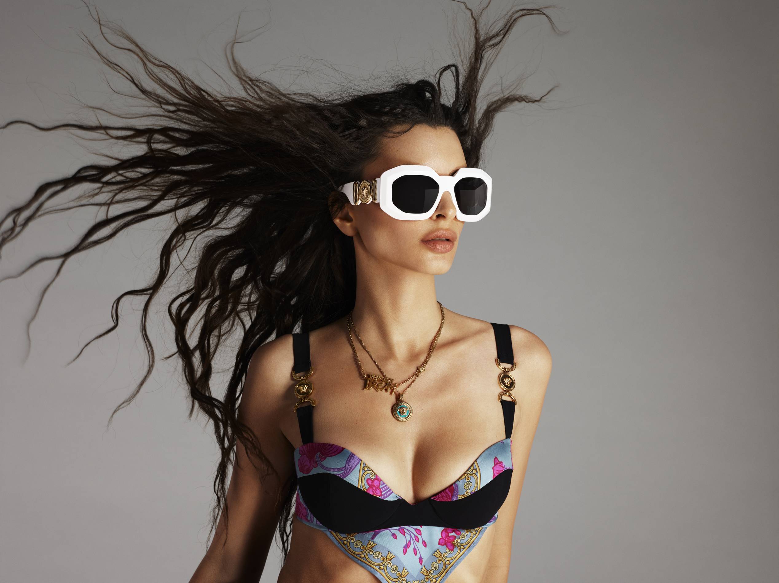Emily Ratajkowski in Versace 2022 eyewear campaign