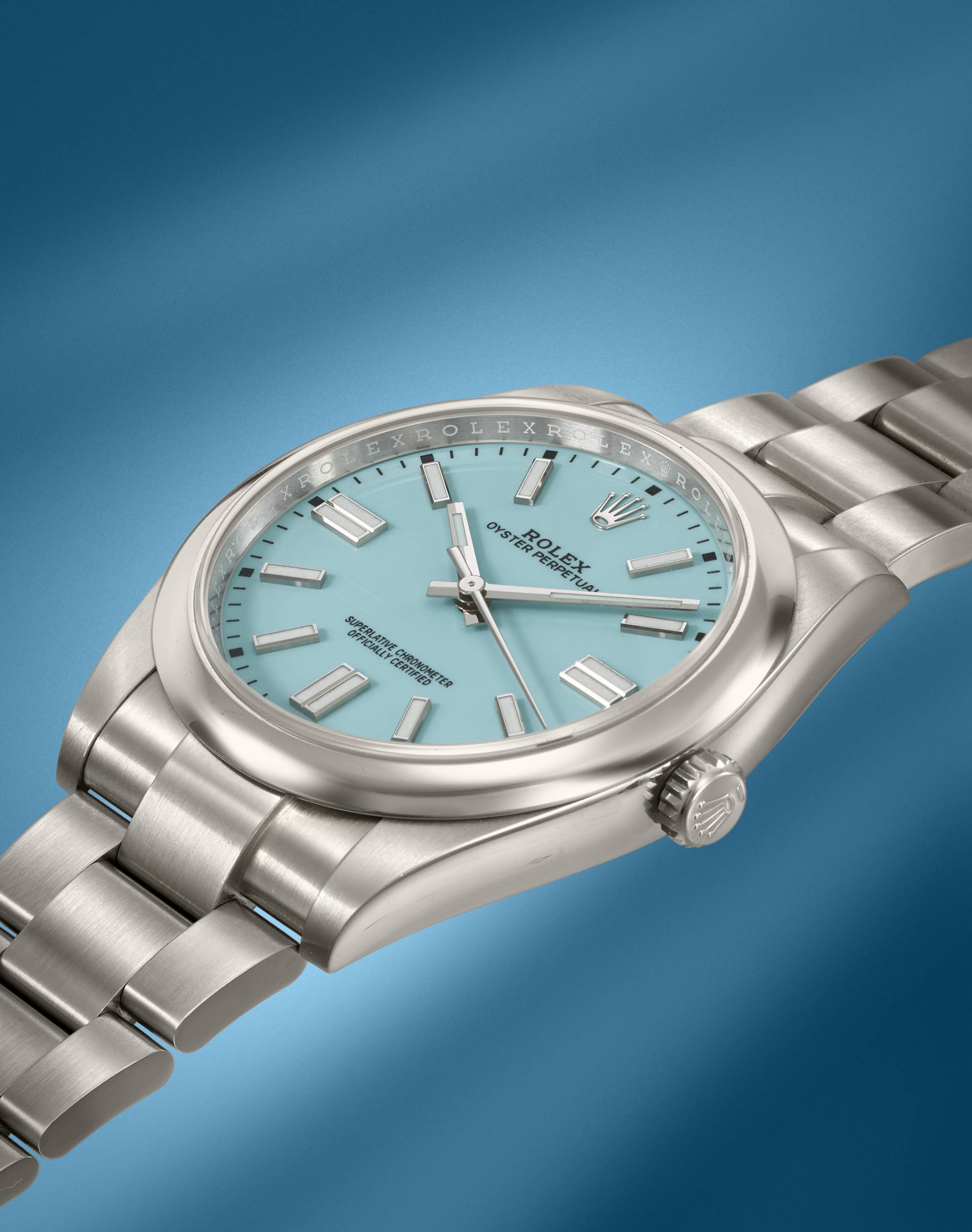 Rolex Oyster perpetual 'turquoise blue' dial 41mm