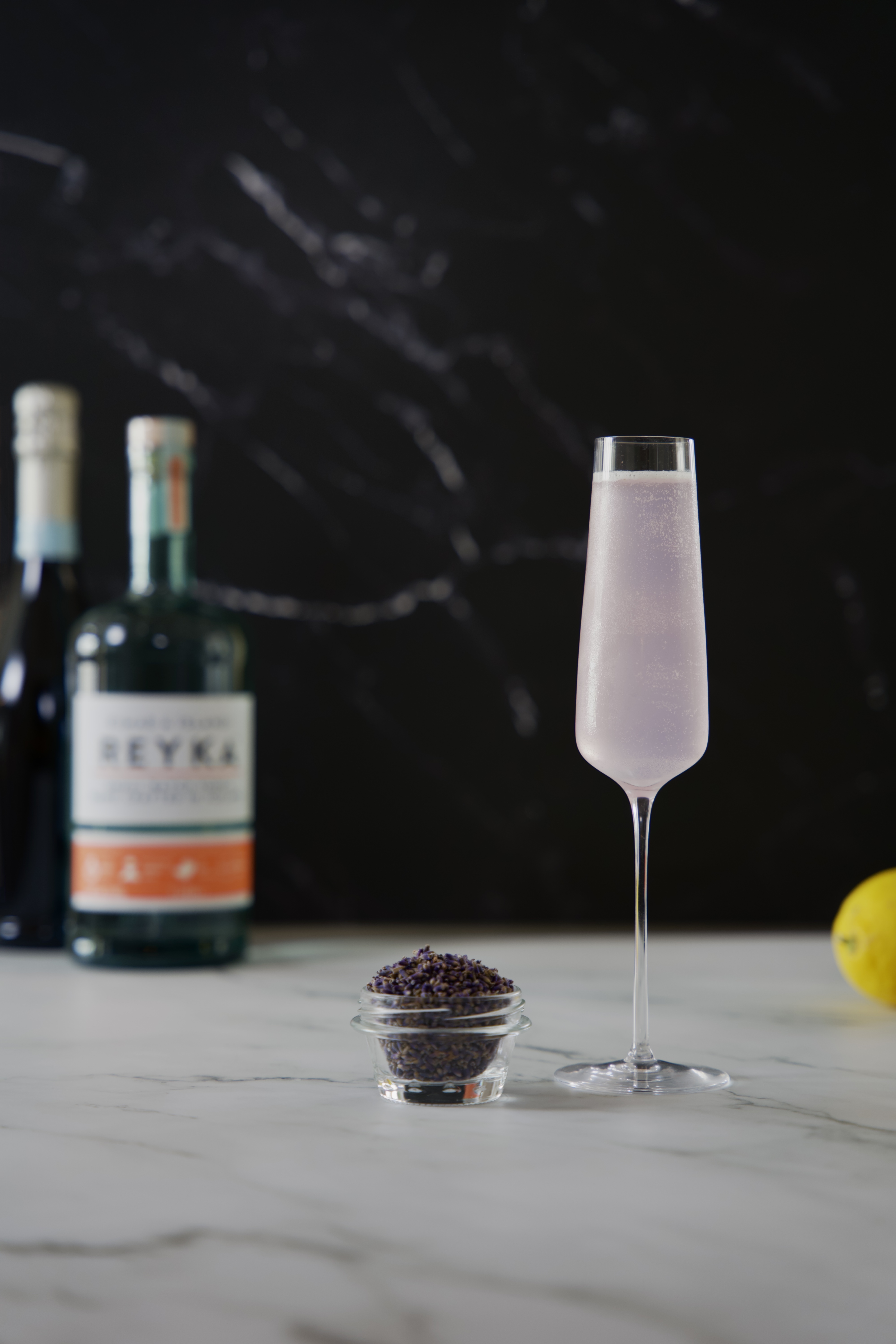 Rekya Vodka lavendar goal cocktail